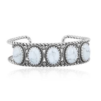 Southwest Spirit® Sterling Silver and Jasper Cuff Bracelet