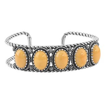 Southwest Spirit® Sterling Silver and Jasper Cuff Bracelet