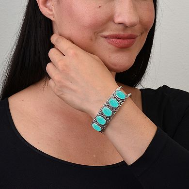 Southwest Spirit® Sterling Silver and Denim Lapis Cuff Bracelet