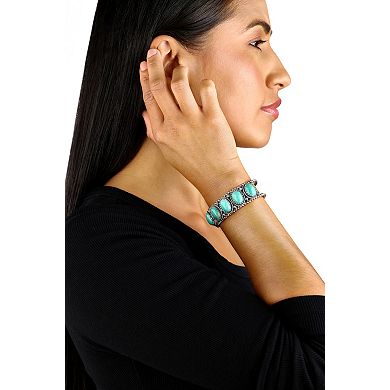 Southwest Spirit® Sterling Silver and Denim Lapis Cuff Bracelet