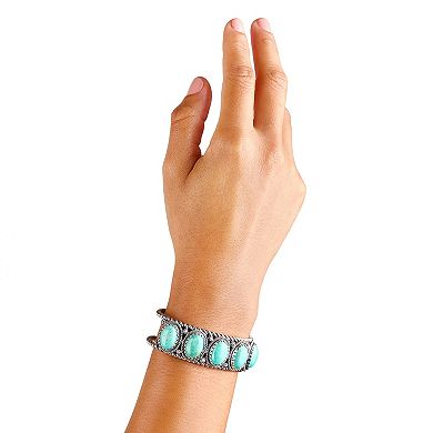 Southwest Spirit® Sterling Silver and Denim Lapis Cuff Bracelet