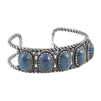 Southwest Spirit® Sterling Silver and Denim Lapis Cuff Bracelet