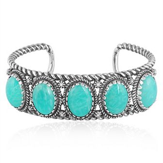 Southwest Spirit® Sterling Silver and Denim Lapis Cuff Bracelet