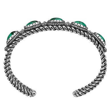 Southwest Spirit® Sterling Silver and Stone Cuff Bracelet
