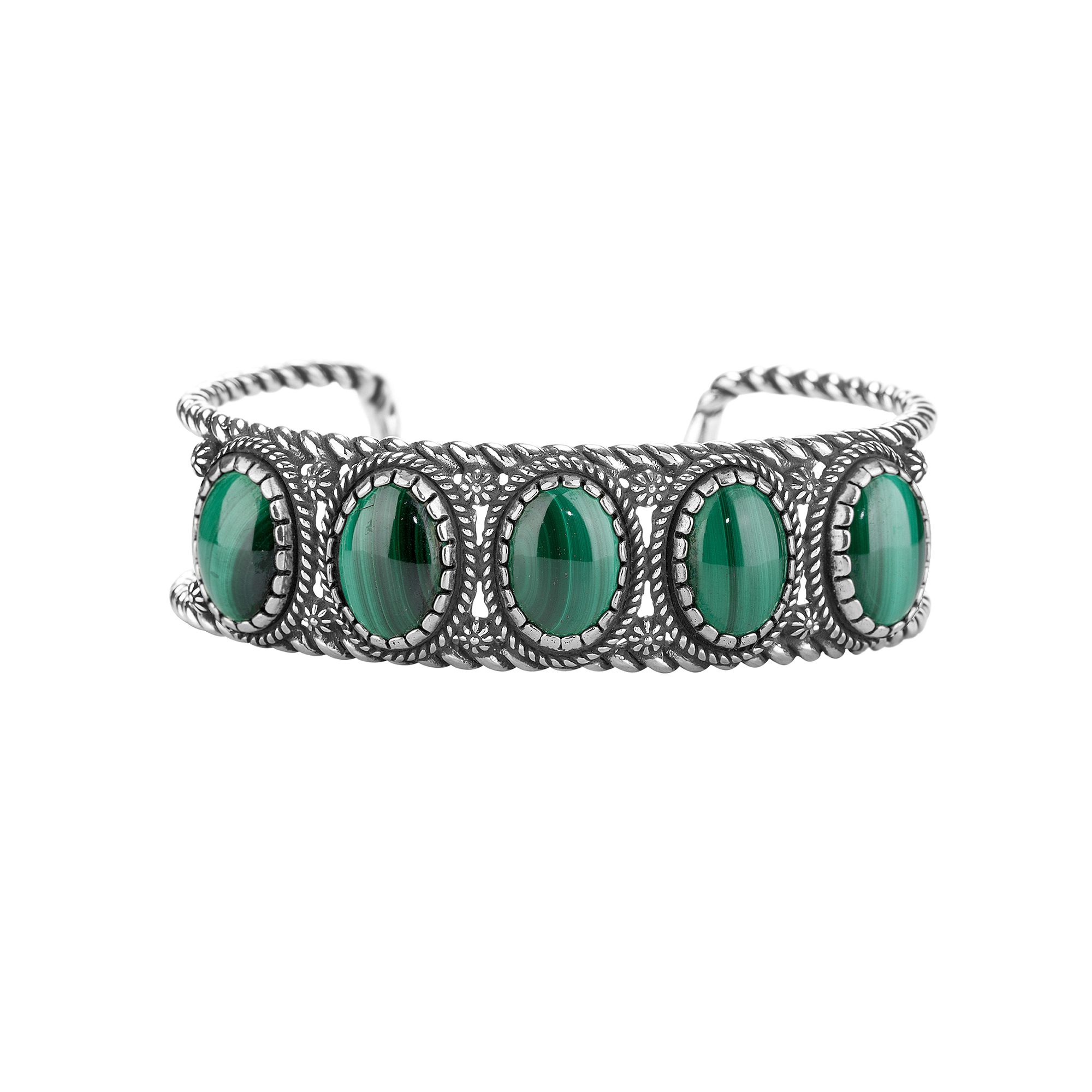 Southwest Spirit® Sterling Silver and Stone Cuff Bracelet, Womens, Size: 
