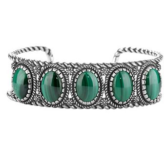 Southwest Spirit® Sterling Silver and Stone Cuff Bracelet