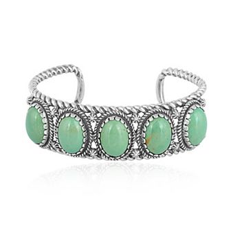 Southwest Spirit® Sterling Silver and Turquoise Cuff Bracelet