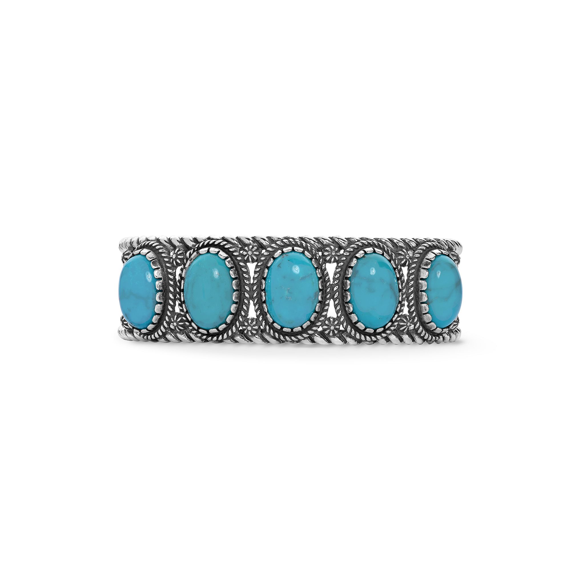 Southwest Spirit® Sterling Silver and Turquoise Cuff Bracelet, Womens, Si