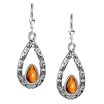 Southwest Spirit® Sterling Silver and Stone Drop Earrings