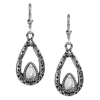 Southwest Spirit® Sterling Silver and Stone Drop Earrings