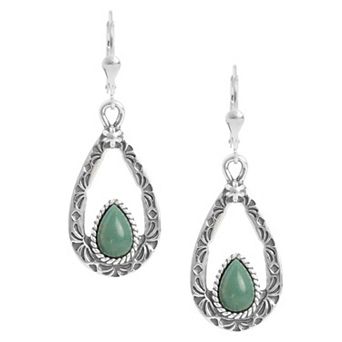 Southwest Spirit® Sterling Silver and Stone Drop Earrings