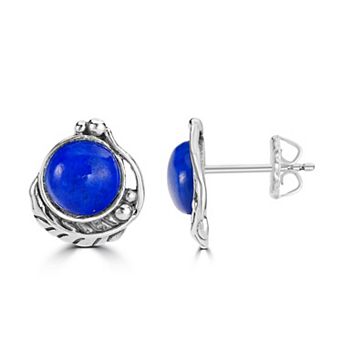 Southwest Spirit® Sterling Silver and Stone Button Earrings