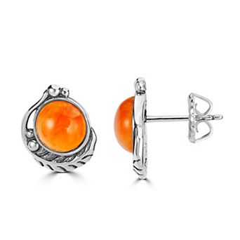 Southwest Spirit® Sterling Silver and Stone Button Earrings