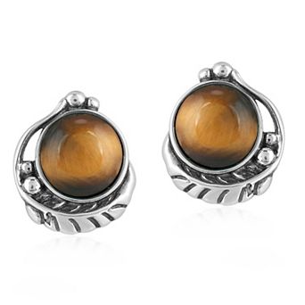 Southwest Spirit® Sterling Silver and Stone Button Earrings