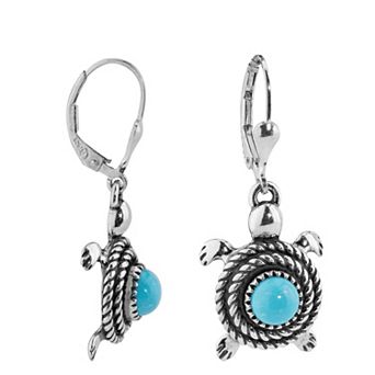 Southwest Spirit® Sterling Silver and Turquoise Spirit Turtle Earrings