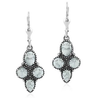 Southwest Spirit® Sterling Silver and Stone Drop Earrings