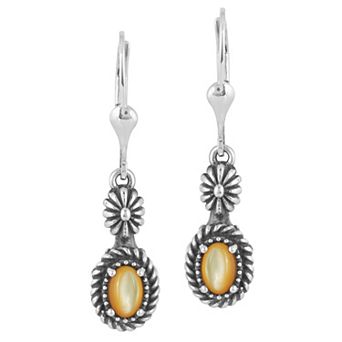 Southwest Spirit® Sterling Silver and Golden Mother of Pearl Earrings