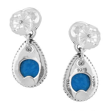 Southwest Spirit® Sterling Silver and Stone Pear Drop Earrings