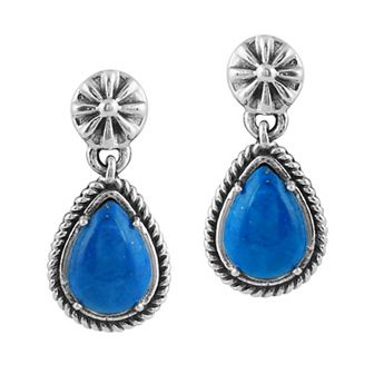 Southwest Spirit® Sterling Silver and Stone Pear Drop Earrings