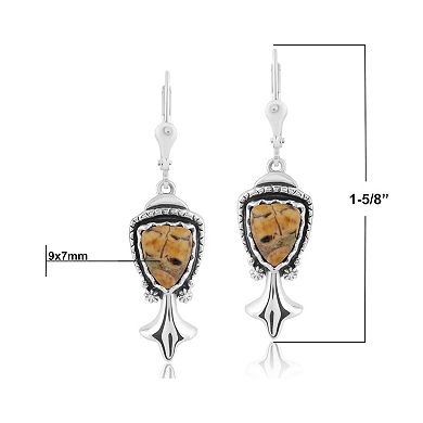 Southwest Spirit® Sterling Silver and Chrysocolla Blossom Drop Earrings