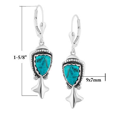 Southwest Spirit® Sterling Silver and Chrysocolla Blossom Drop Earrings
