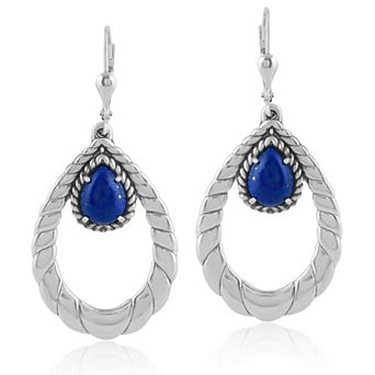Southwest Spirit® Sterling Silver and Lapis Drop Earrings