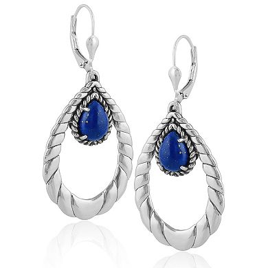 Southwest Spirit® Sterling Silver and Lapis Drop Earrings