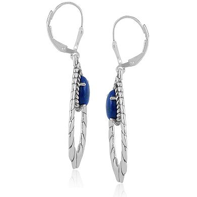 Southwest Spirit® Sterling Silver and Lapis Drop Earrings
