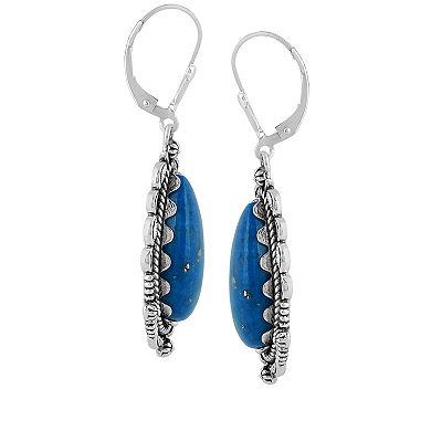 Southwest Spirit® Sterling Silver and Denim Lapis Pear Drop Earrings