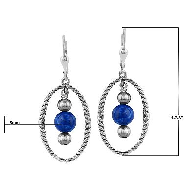 Southwest Spirit® Sterling Silver and Lapis Rope Drop Earrings