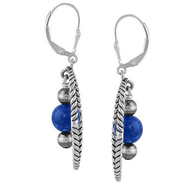 Southwest Spirit® Sterling Silver and Lapis Rope Drop Earrings