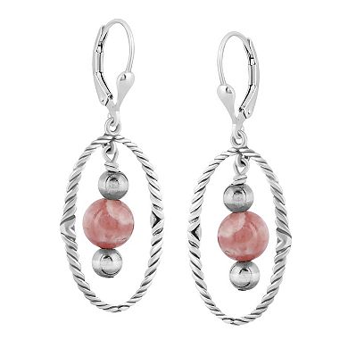 Southwest Spirit® Sterling Silver and Rhodochrosite Dangle Earrings