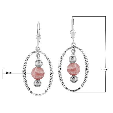 Southwest Spirit® Sterling Silver and Rhodochrosite Dangle Earrings