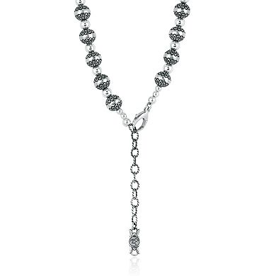Southwest Spirit® Sterling Silver Stamped Beaded Necklace