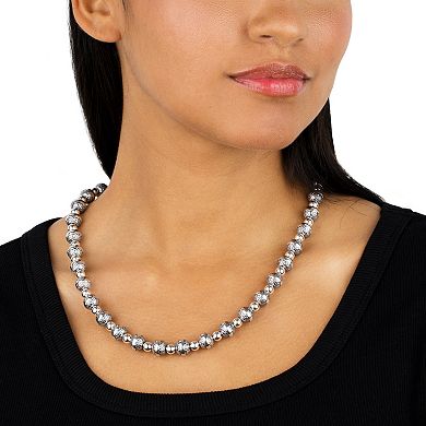 Southwest Spirit® Sterling Silver Stamped Beaded Necklace