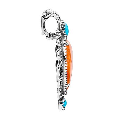 Southwest Spirit® Sterling Silver Multi Gemstone Heart Pendant