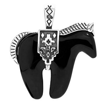 Southwest Spirit® Sterling Silver and White Howlite Horse Pendant