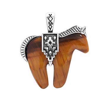 Southwest Spirit® Sterling Silver and White Howlite Horse Pendant