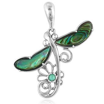 Southwest Spirit® Sterling Silver and Abalone Dragonfly Pendant