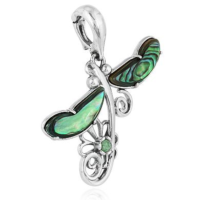 Southwest Spirit® Sterling Silver and Abalone Dragonfly Pendant