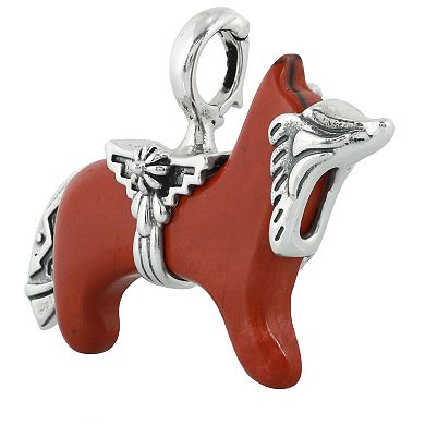 Southwest Spirit® Sterling Silver and Red Jasper Spirit Fox Pendant