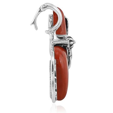 Southwest Spirit® Sterling Silver and Red Jasper Spirit Fox Pendant