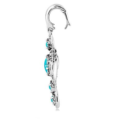 Southwest Spirit® Sterling Silver and Stone Cross Pendant