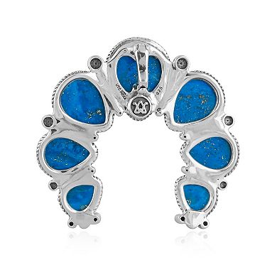 Southwest Spirit® Sterling Silver and Denim Lapis Naja Pendant