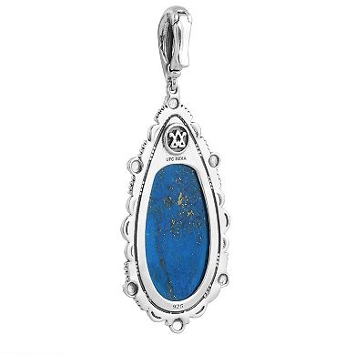 Southwest Spirit® Sterling Silver and Denim Lapis Pear Pendant
