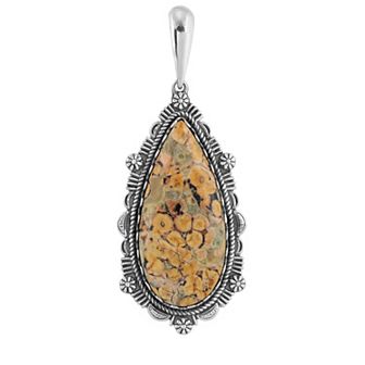 Southwest Spirit® Sterling Silver and Jasper Bold Bear Pendant