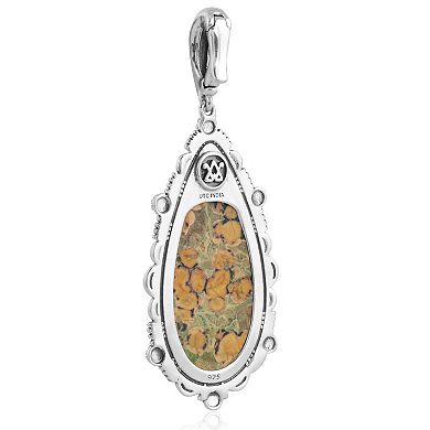 Southwest Spirit® Sterling Silver and Jasper Bold Bear Pendant