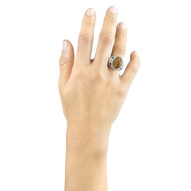 Southwest Spirit® Sterling Silver and Lapis Concha Ring