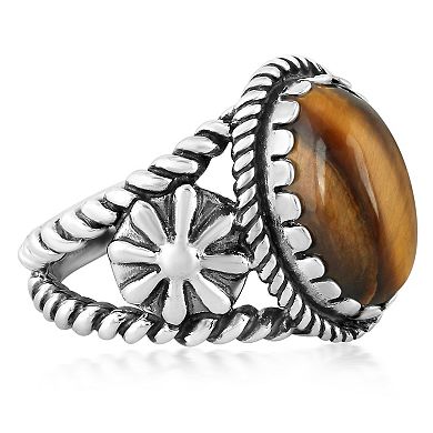 Southwest Spirit® Sterling Silver and Lapis Concha Ring