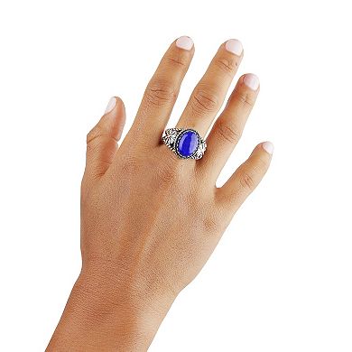 Southwest Spirit® Sterling Silver and Lapis Concha Ring